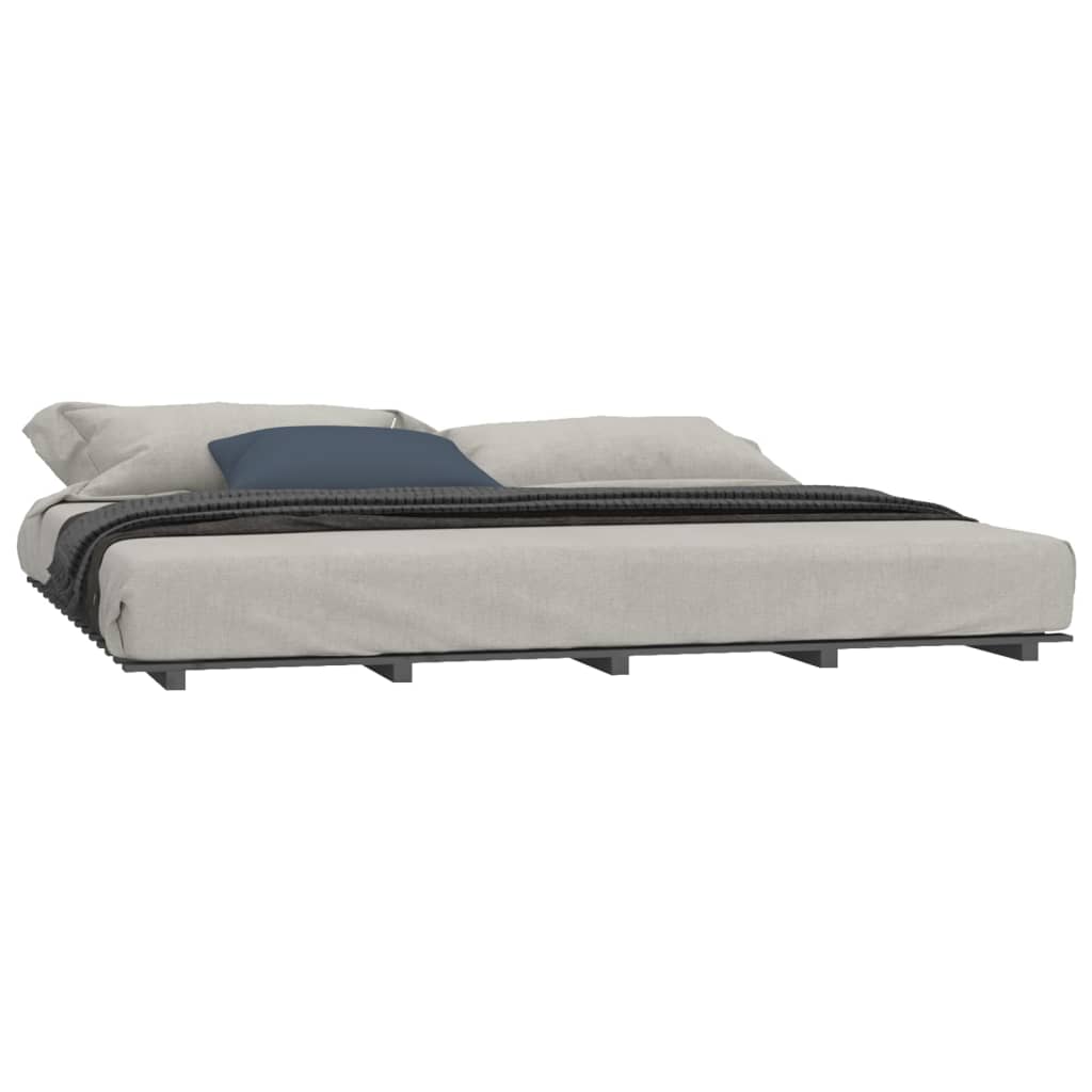 Grey Solid Wood Pine Bed Frame 180x200 cm - Super King Size