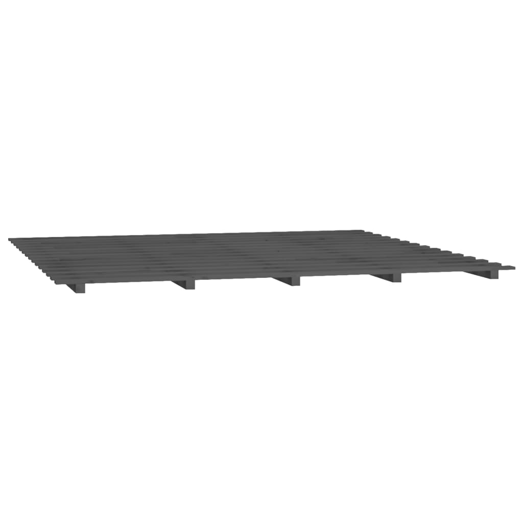 Grey Solid Wood Pine Bed Frame 180x200 cm - Super King Size