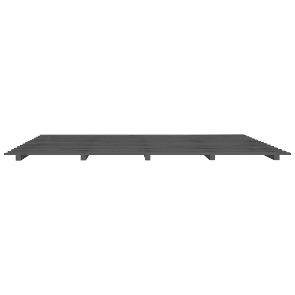 Grey Solid Wood Pine Bed Frame 180x200 cm - Super King Size