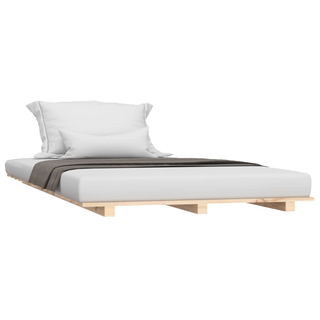 Solid Pine Small Single Bed Frame 75x190 cm - No Mattress Included