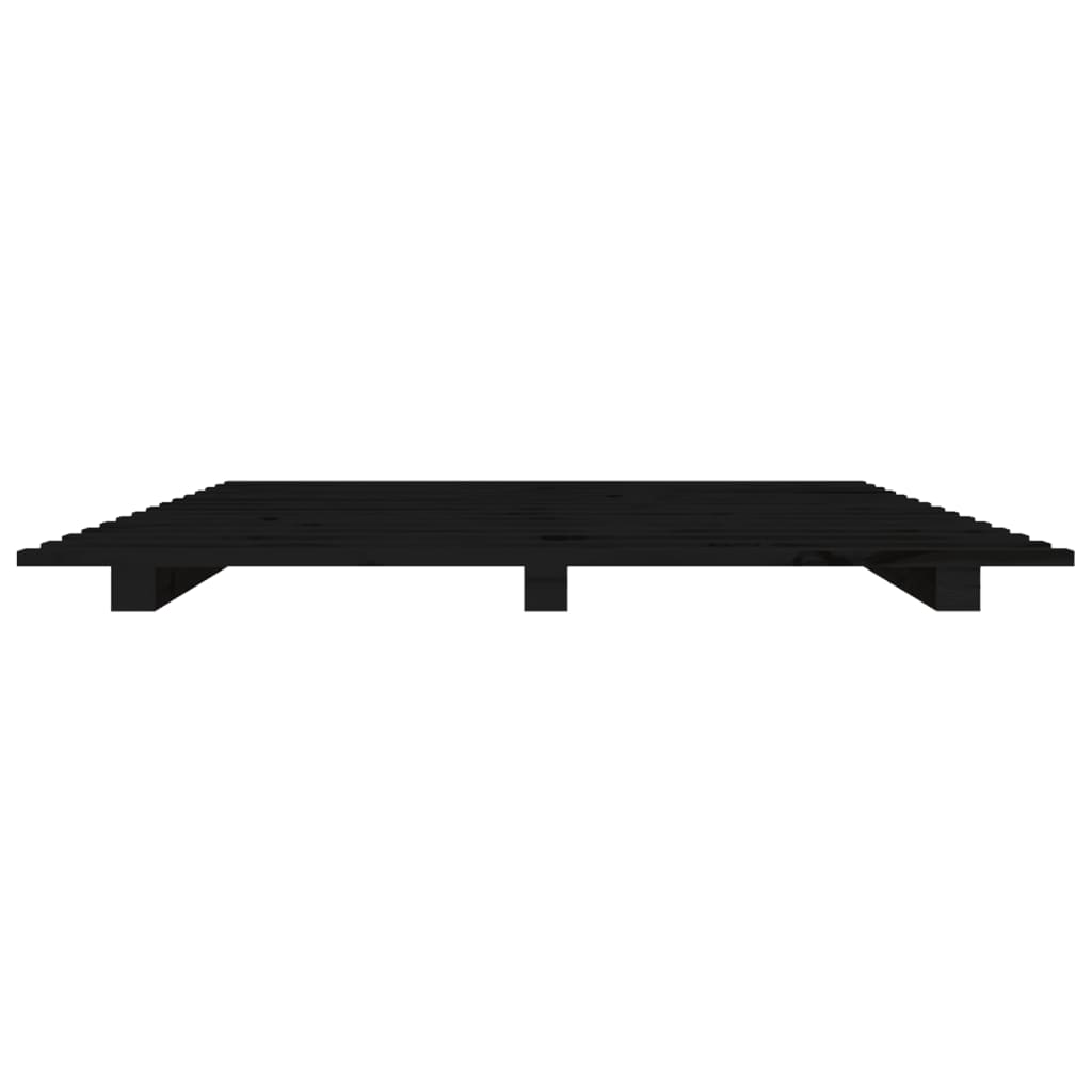 Solid Pine Black Bed Frame - Small Single 75x190 cm