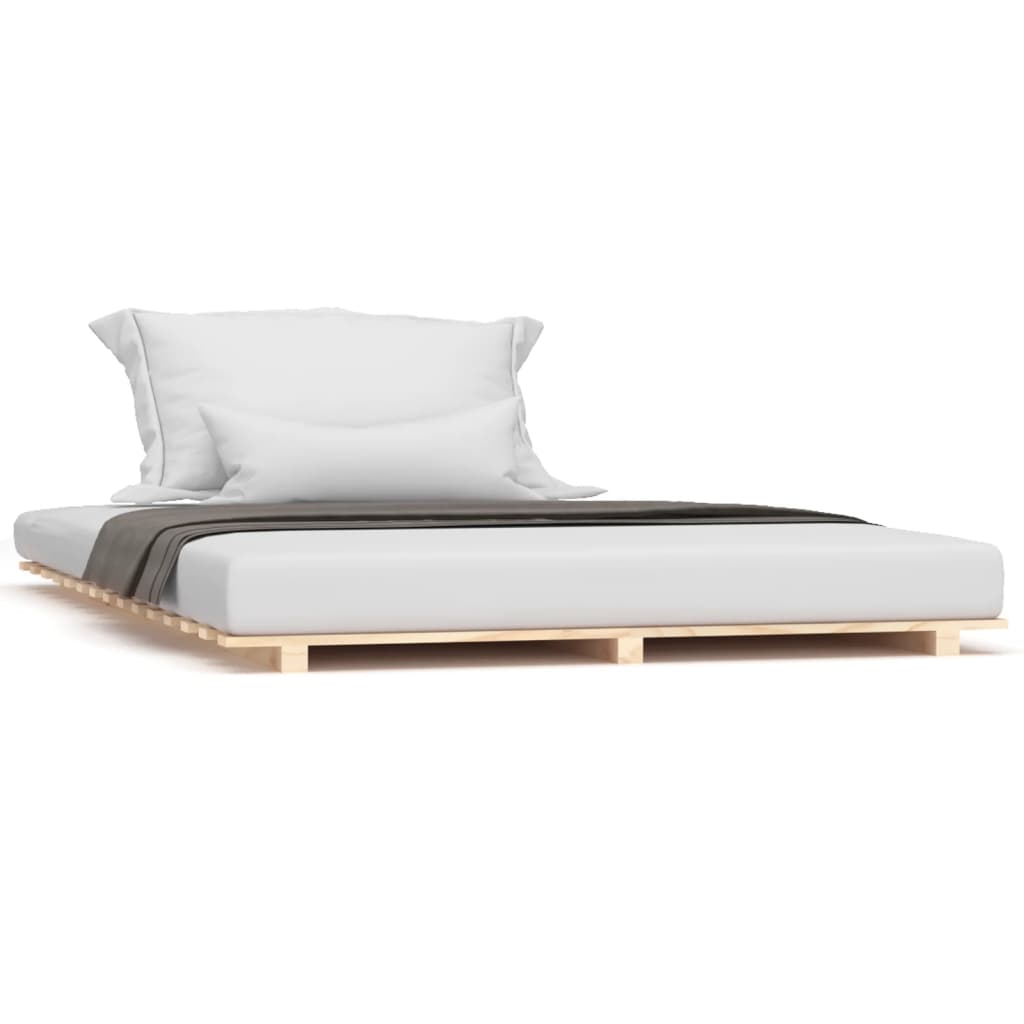 Solid Pine Wood Small Double Bed Frame 120x190 cm - No Mattress
