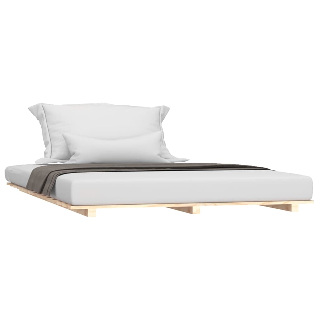 Solid Pine Wood Small Double Bed Frame 120x190 cm - No Mattress