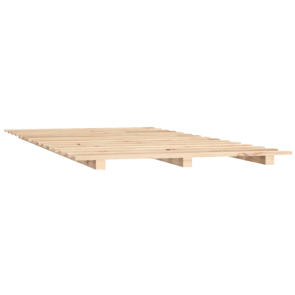 Solid Pine Wood Small Double Bed Frame 120x190 cm - No Mattress