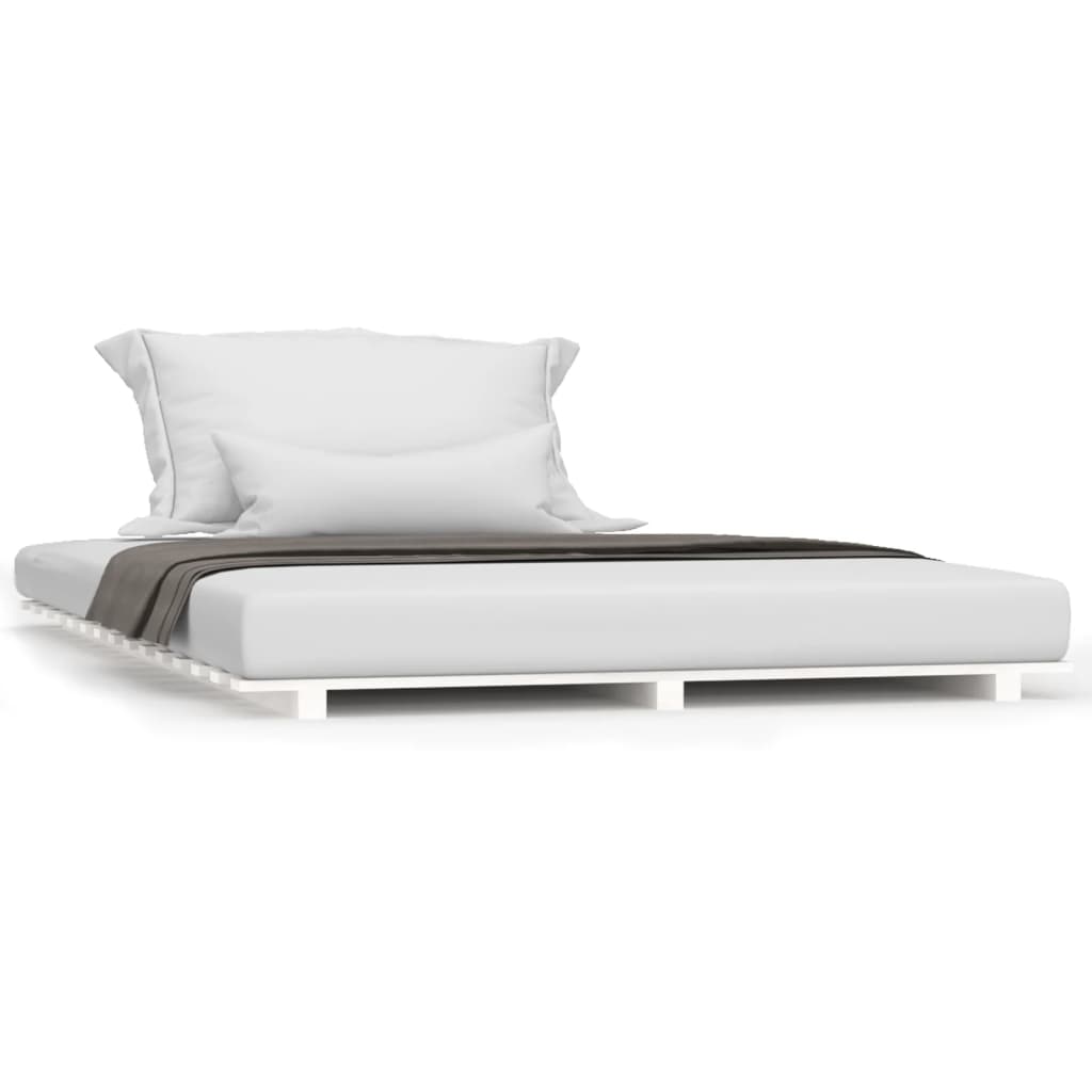 White Solid Pine Bed Frame 135x190 cm Double - No Mattress Included