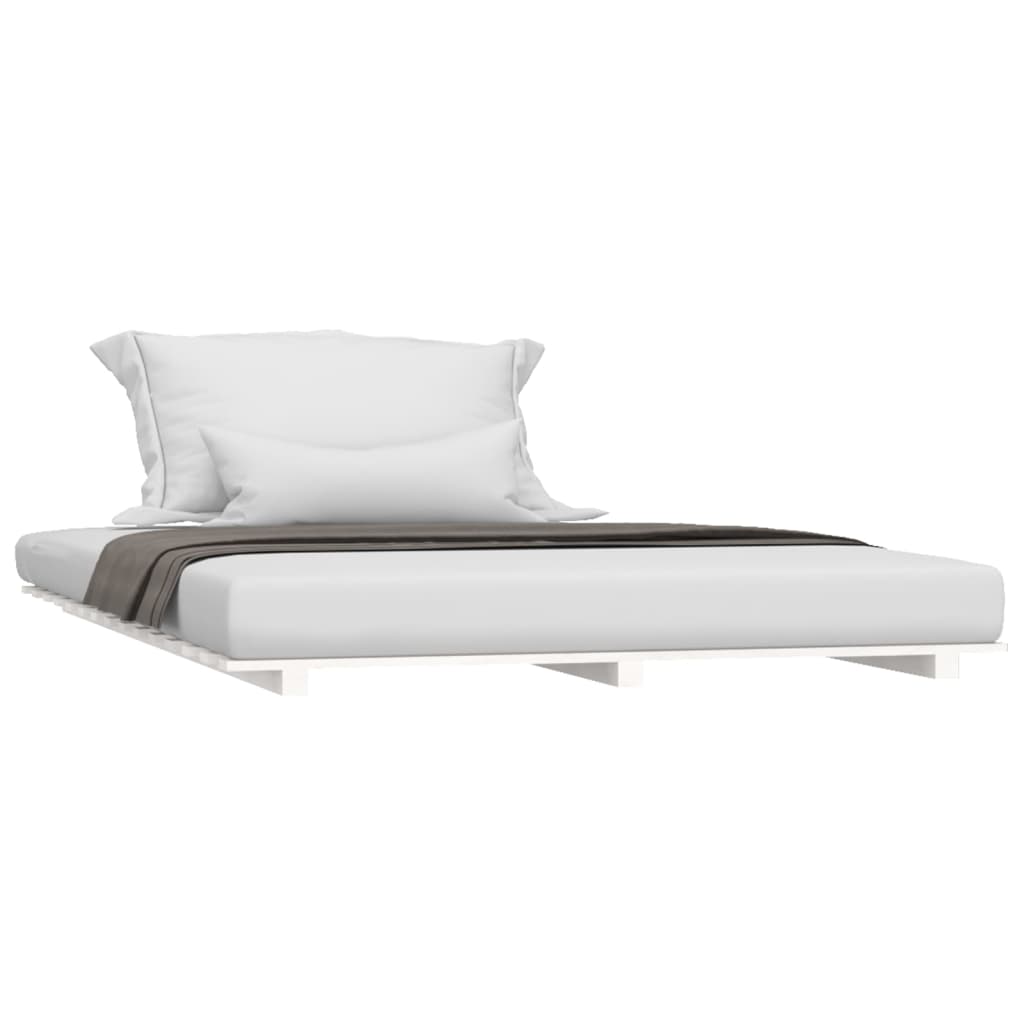White Solid Pine Bed Frame 135x190 cm Double - No Mattress Included