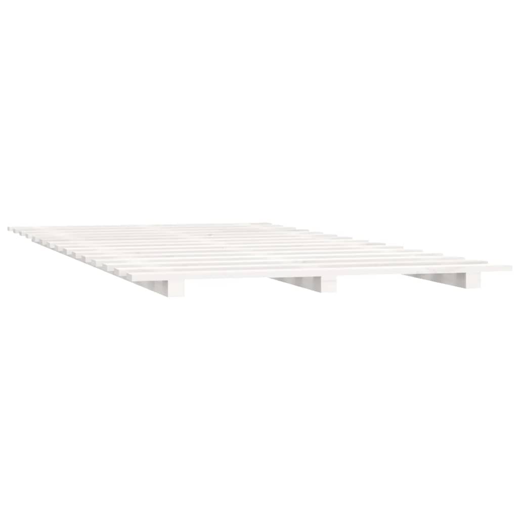 White Solid Pine Bed Frame 135x190 cm Double - No Mattress Included
