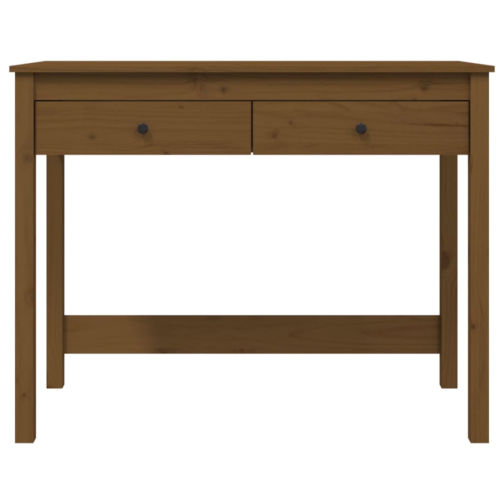 Solid Pine Desk with Drawers - Honey Brown, 100x50x78 cm