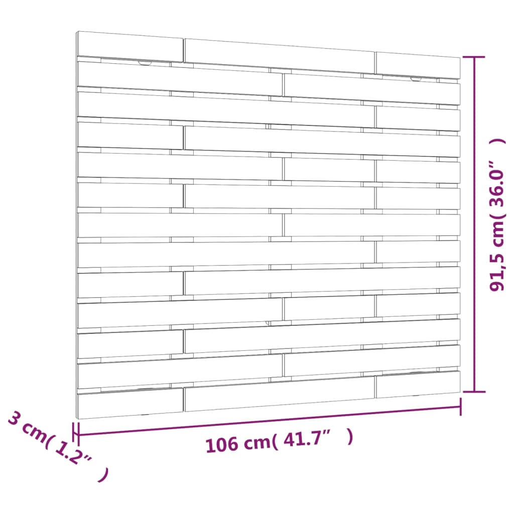 Solid Pine Wall Headboard - White, 106x3x91.5 cm