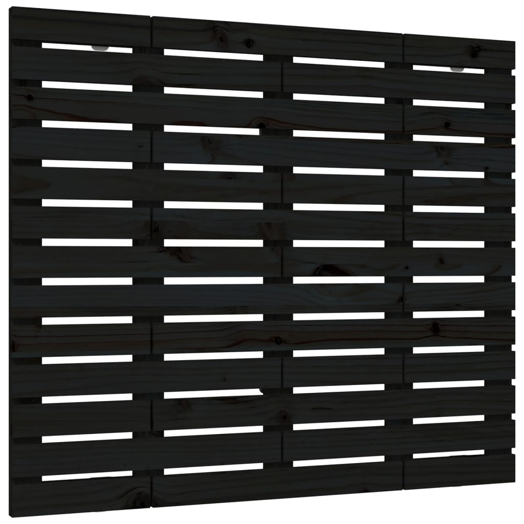 Black Solid Pine Wall Headboard - 106x3x91.5 cm, Elegant Design