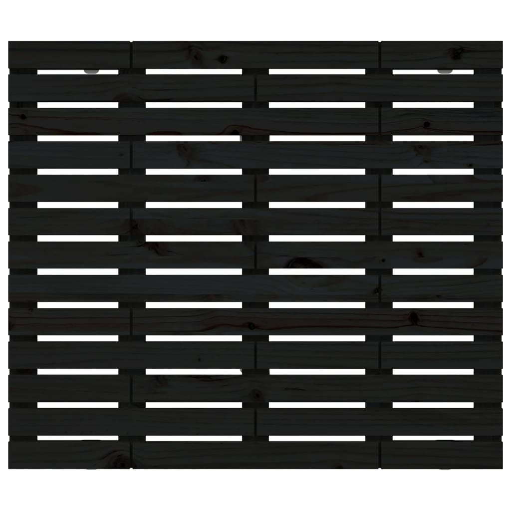 Black Solid Pine Wall Headboard - 106x3x91.5 cm, Elegant Design