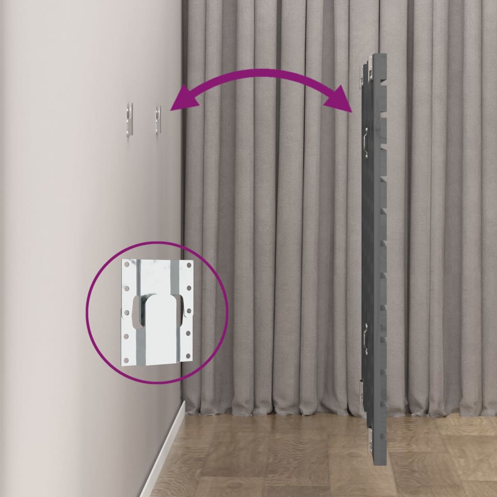 Solid Pine Wood Wall Headboard - Grey, 126x3x91.5 cm