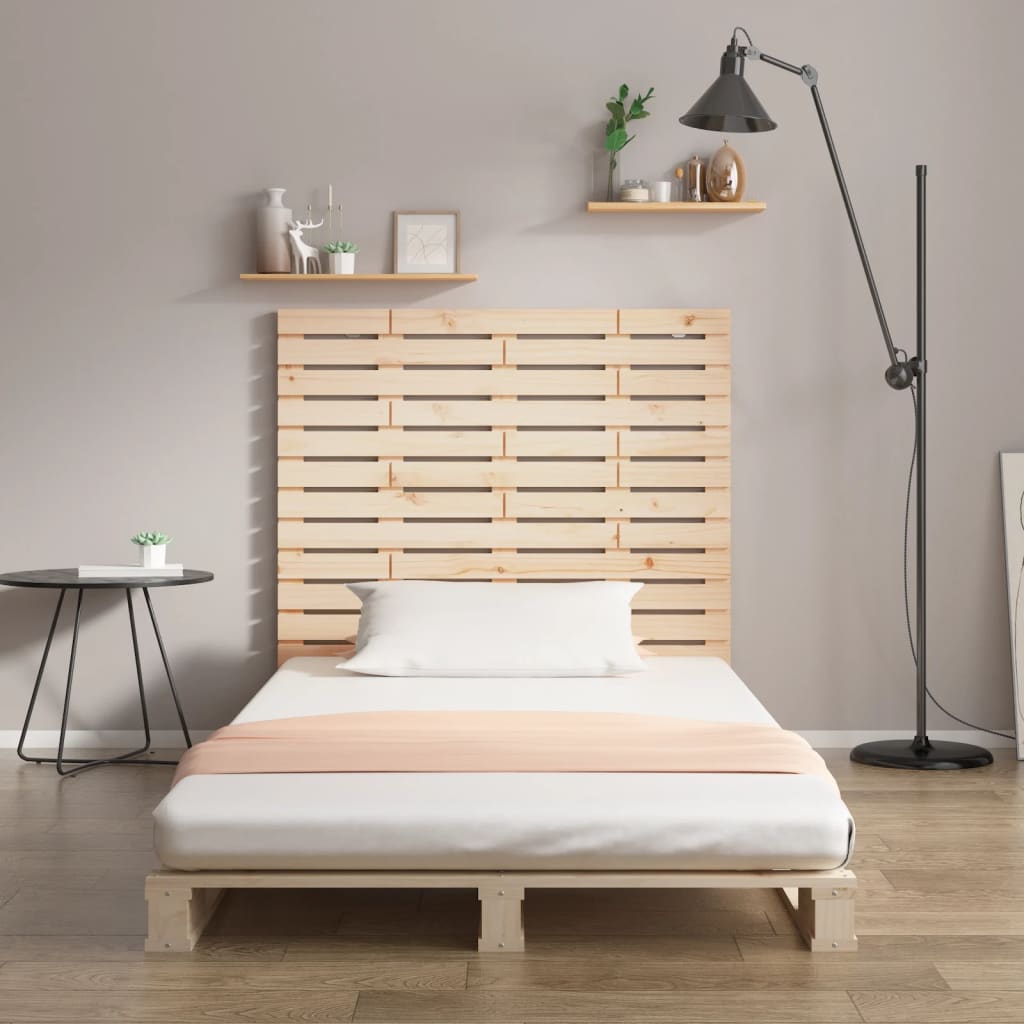 Solid Pine Wood Wall Headboard 146x3x91.5 cm | Rustic Charm