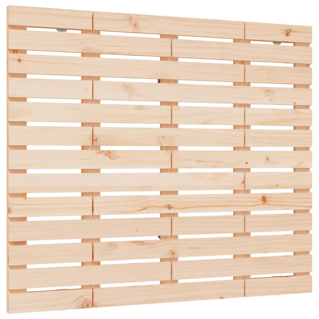 Solid Pine Wood Wall Headboard - 81x3x91.5 cm, Natural Finish