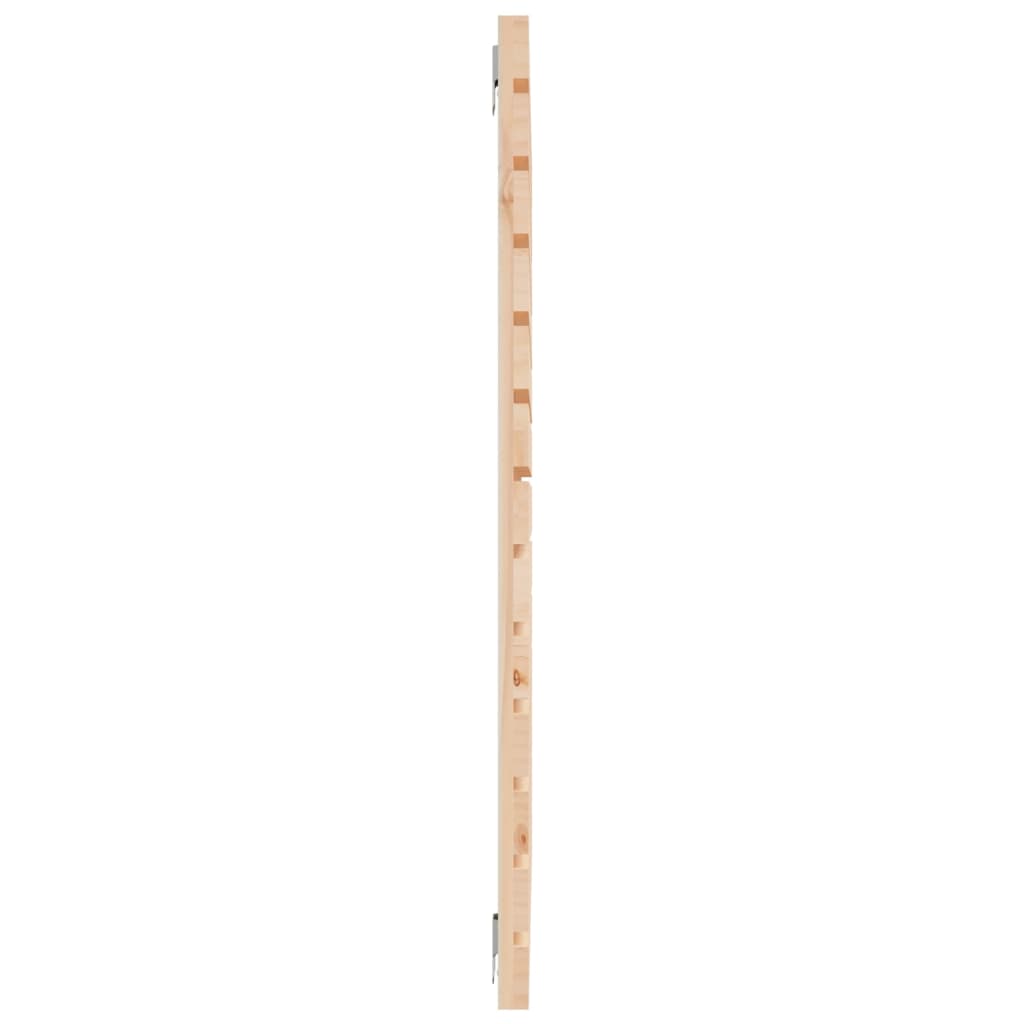 Solid Pine Wood Wall Headboard - 81x3x91.5 cm, Natural Finish