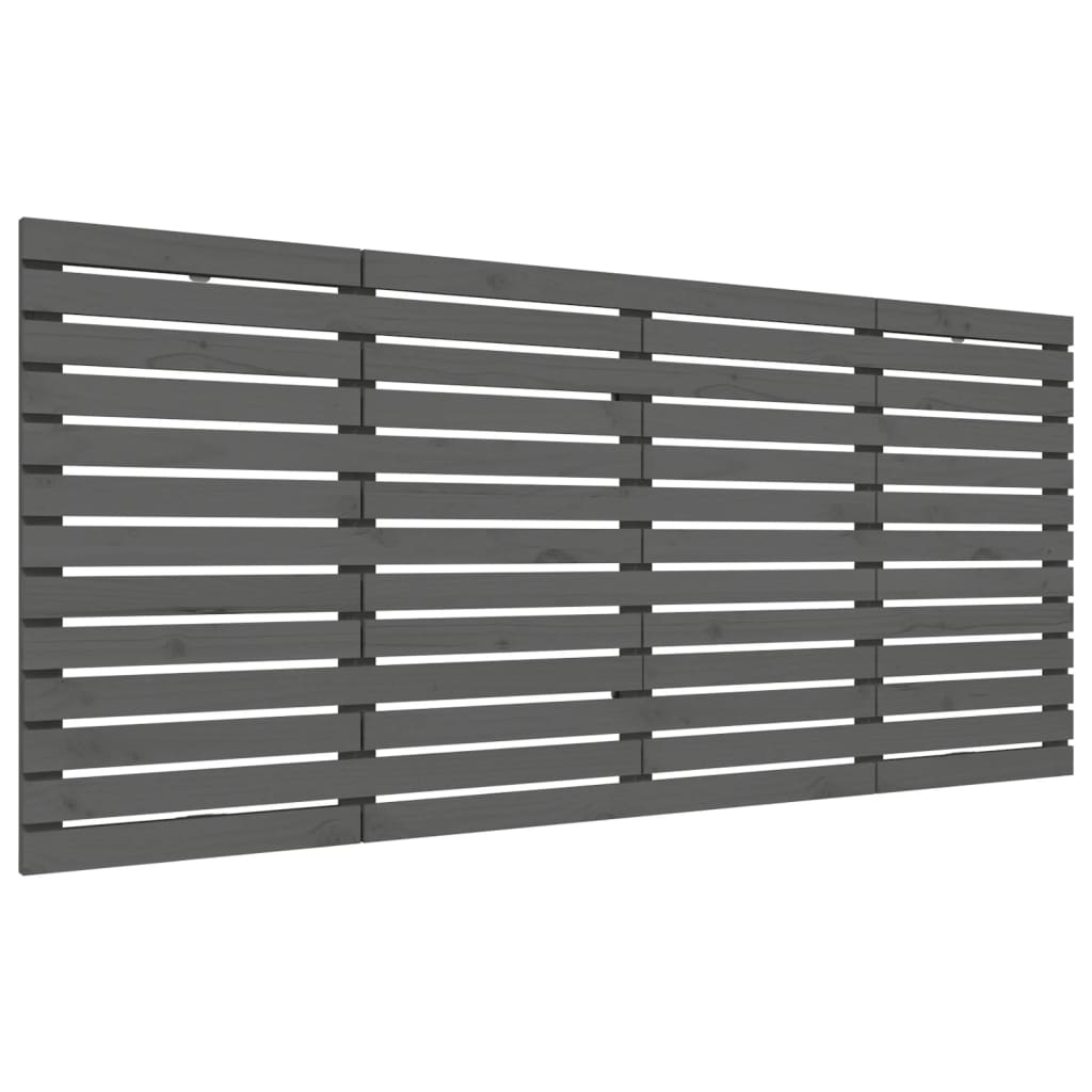 Solid Wood Pine Wall Headboard - 166x3x91.5 cm, Grey Finish