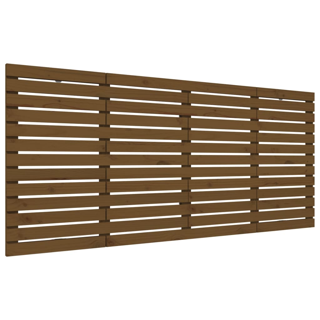 Solid Pine Wall Headboard, Honey Brown, 166x3x91.5 cm