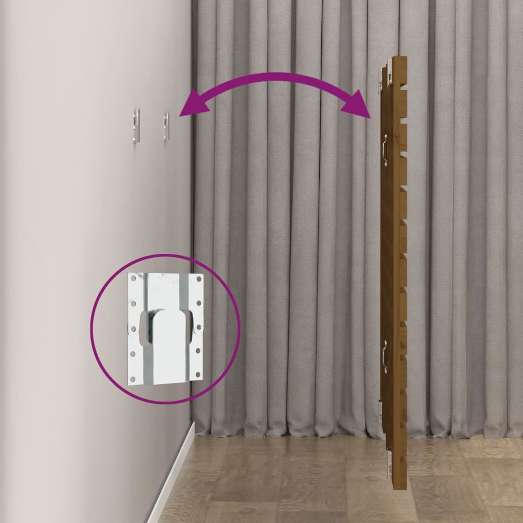 Solid Pine Wall Headboard, Honey Brown, 166x3x91.5 cm