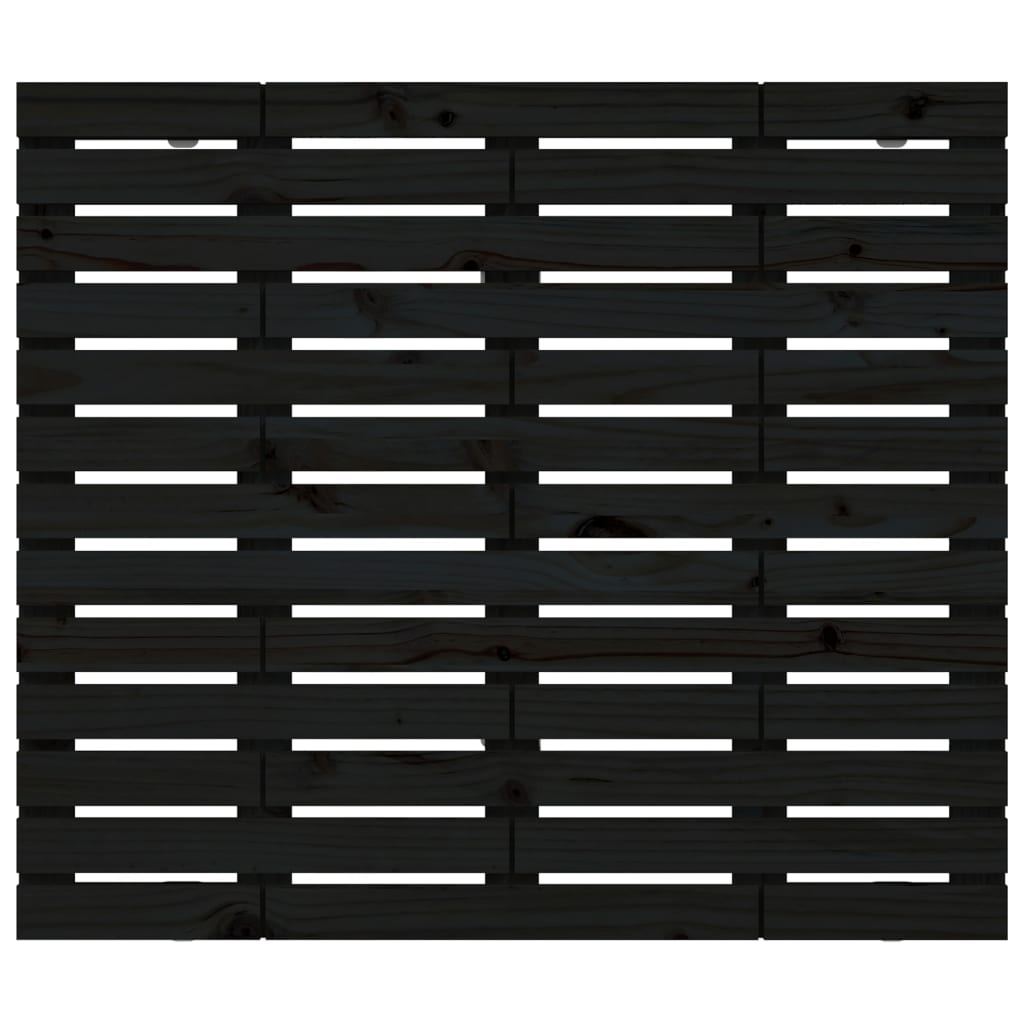 Solid Wood Pine Wall Headboard, Black 141x3x91.5 cm