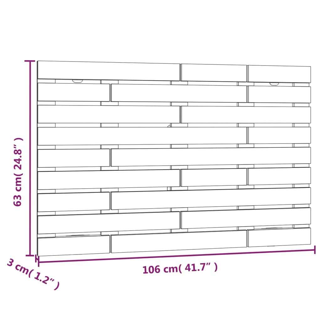 Honey Brown Pine Wall Headboard - 106x3x63 cm Solid Wood
