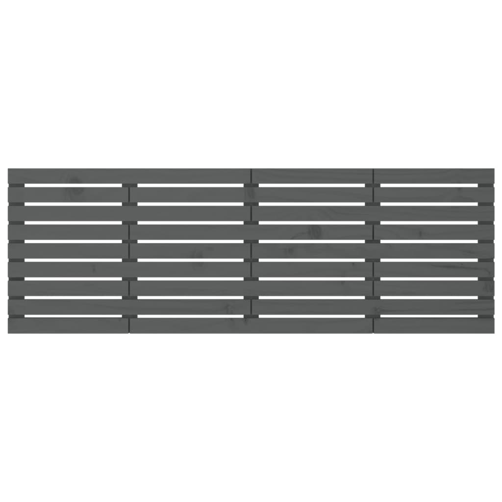 Solid Pine Wood Grey Wall Headboard | 206x3x63 cm