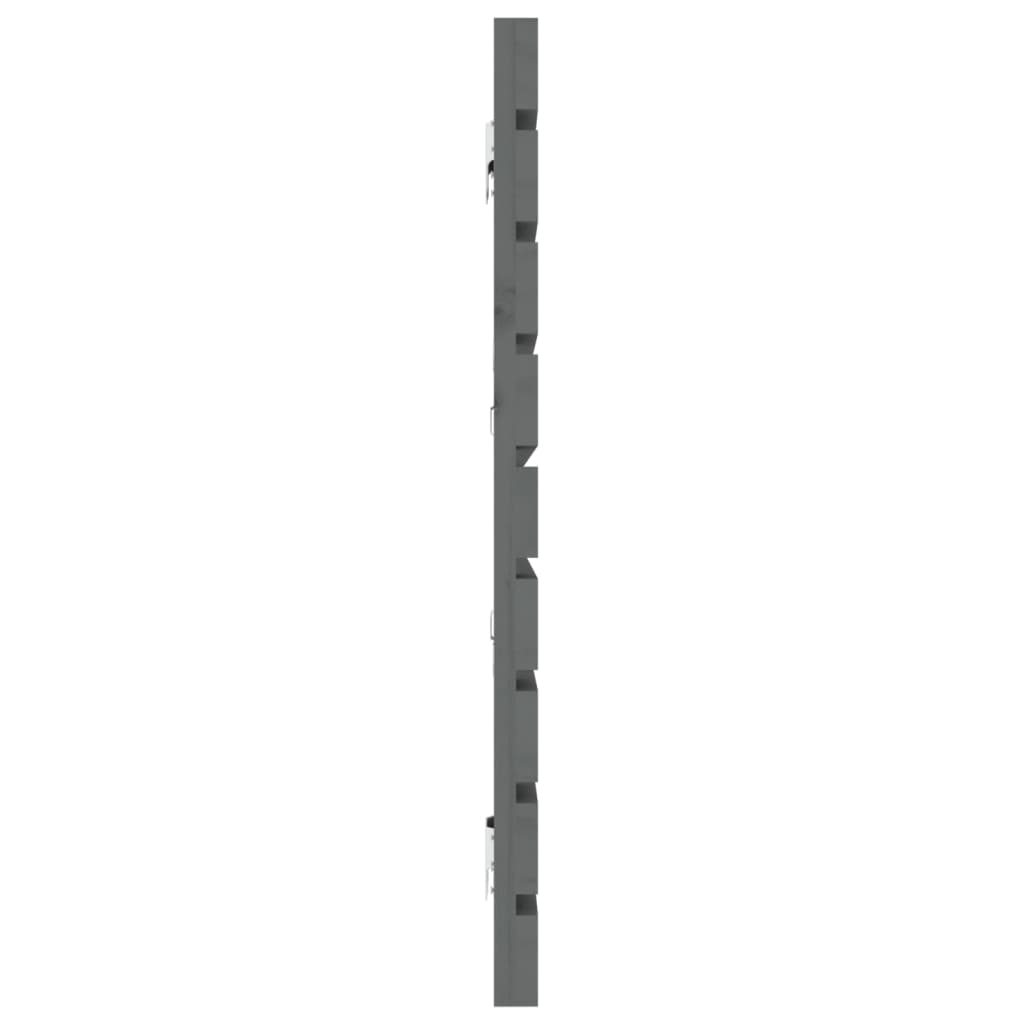 Solid Pine Wood Grey Wall Headboard | 206x3x63 cm