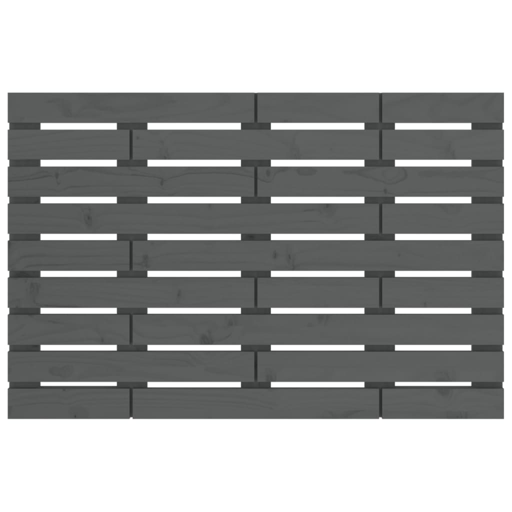 Solid Pine Wood Wall Headboard - Grey, 96x3x63 cm