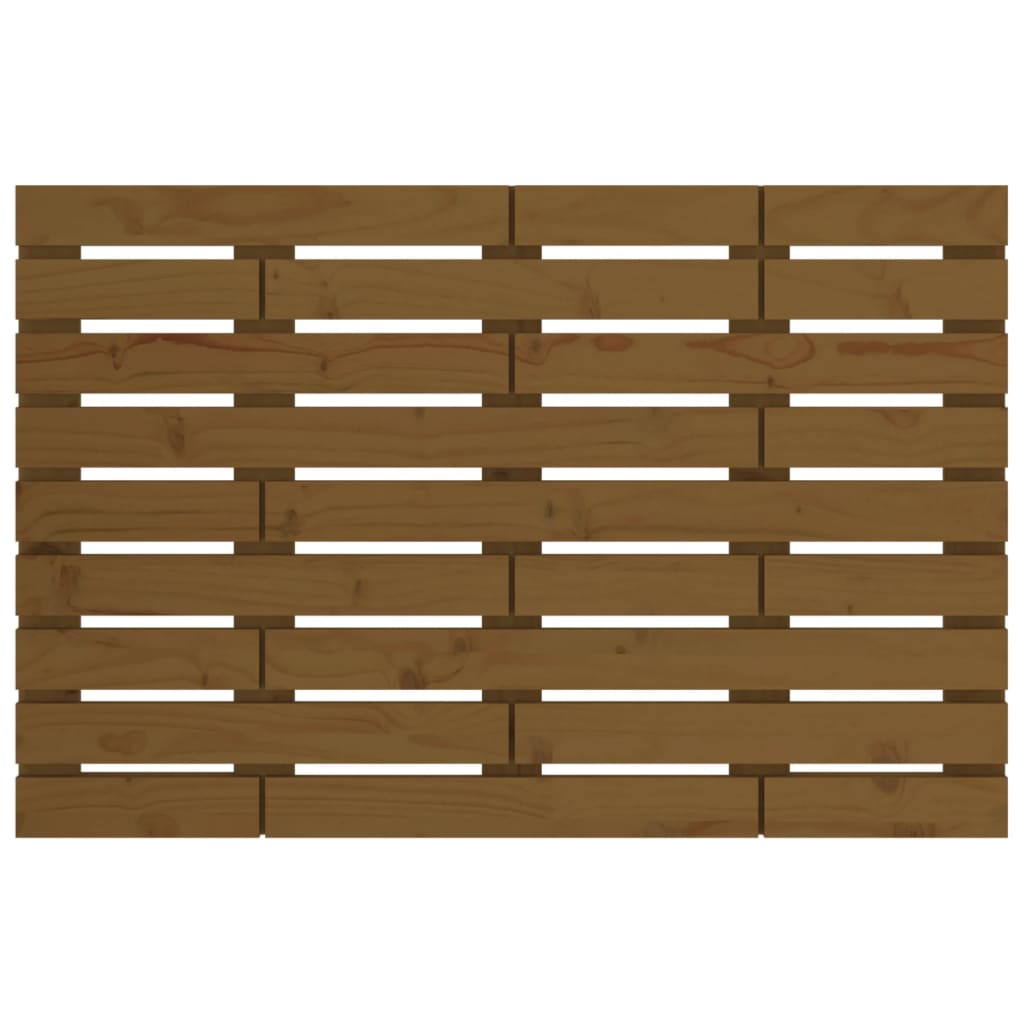 Solid Pine Wall Headboard, Honey Brown, 96x3x63 cm