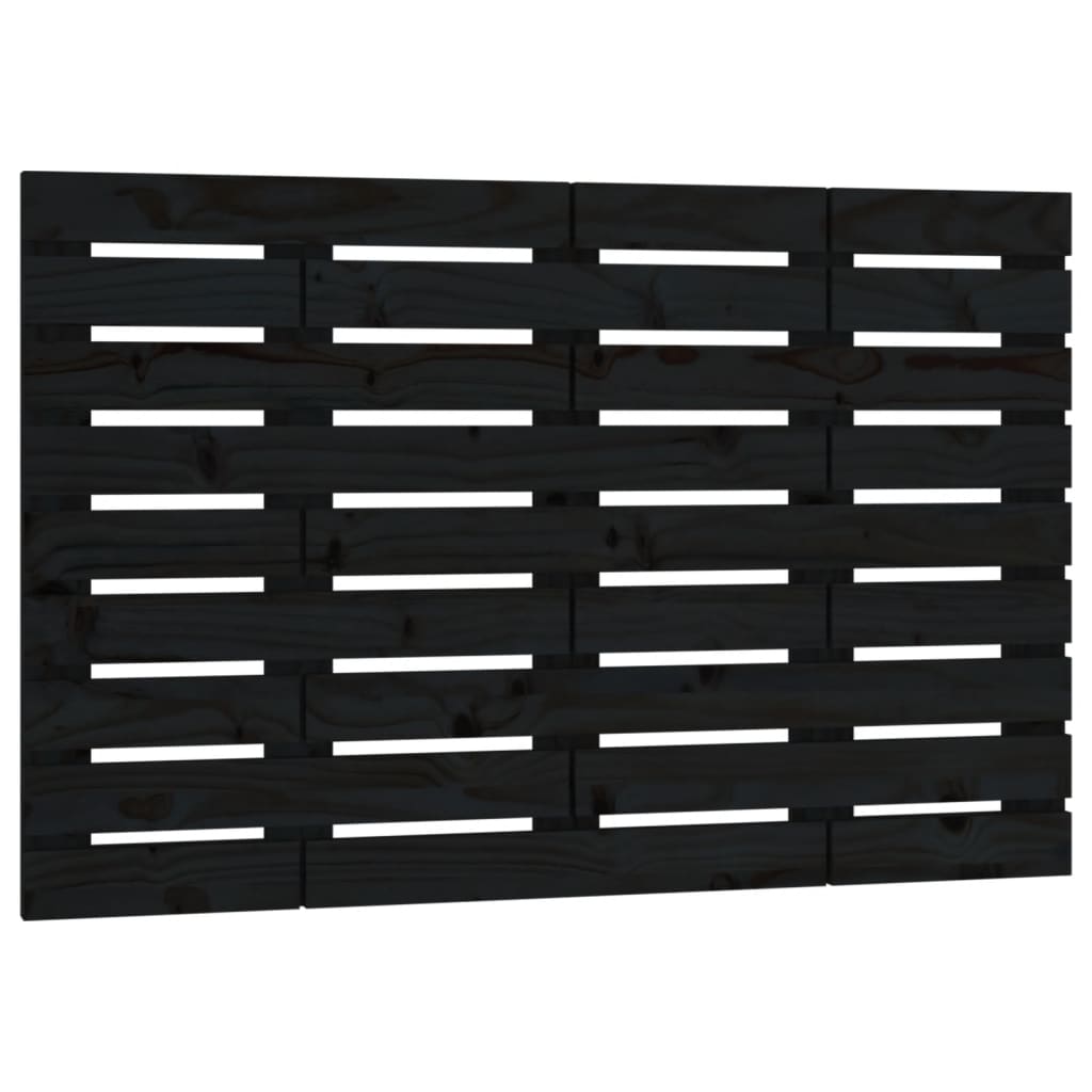Solid Wood Pine Wall Headboard - Black, 96x3x63 cm