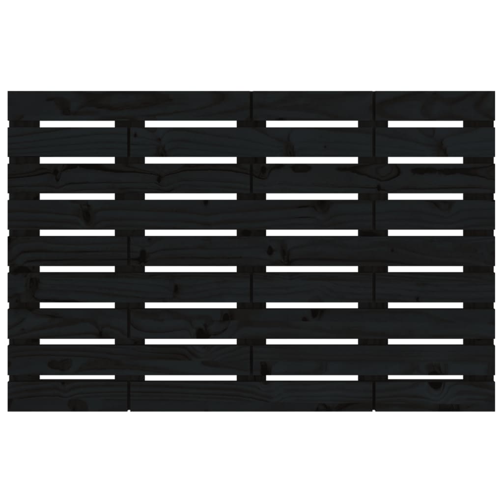 Solid Wood Pine Wall Headboard - Black, 96x3x63 cm