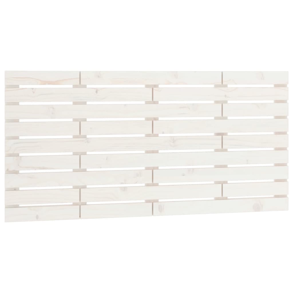 Solid Pine White Headboard 126x3x63 cm - Wall Mountable Style