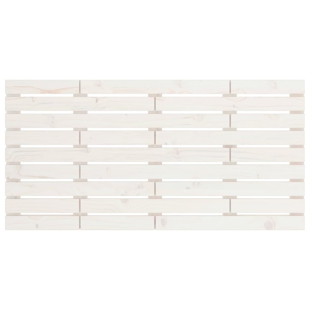 Solid Pine White Headboard 126x3x63 cm - Wall Mountable Style