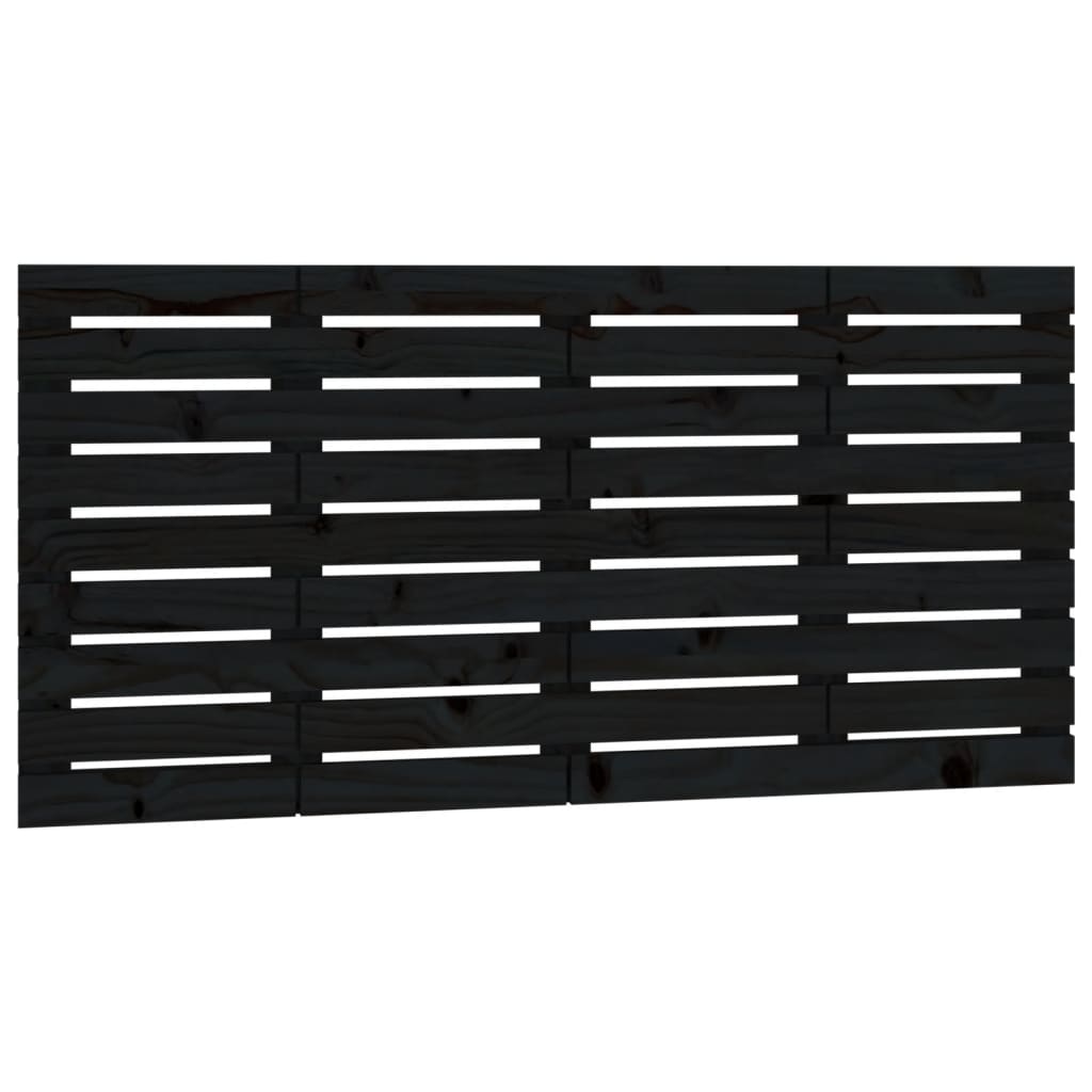 Solid Pine Wall Headboard, Black 126x3x63 cm - Modern Elegance