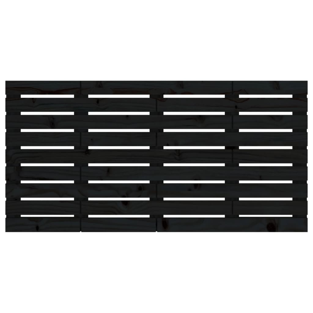 Solid Pine Wall Headboard, Black 126x3x63 cm - Modern Elegance