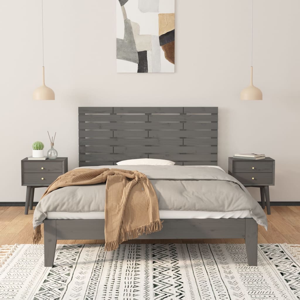 Solid Pine Grey Wall Headboard, 146x3x63 cm - Stylish Decor Piece