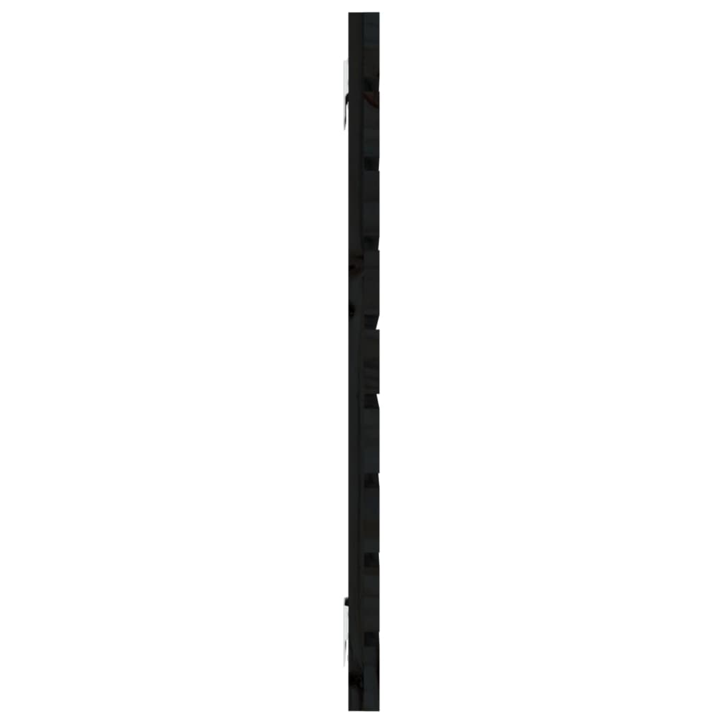 Solid Pine Wood Wall Headboard - Black, 156x3x63 cm