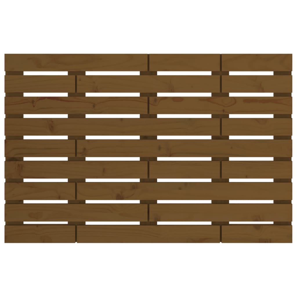 Solid Pine Wall Headboard, Honey Brown, 81x3x63 cm