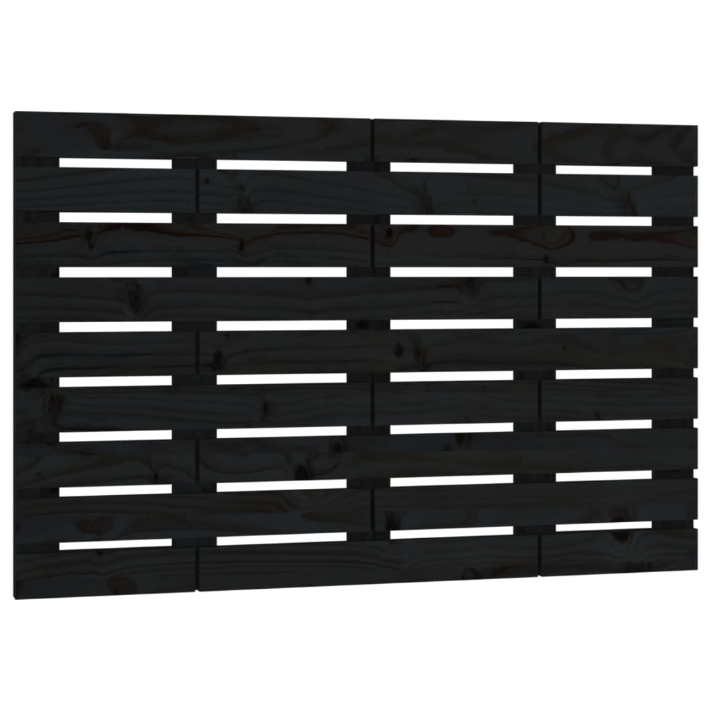 Solid Pine Wall Headboard - Black, 81x3x63 cm