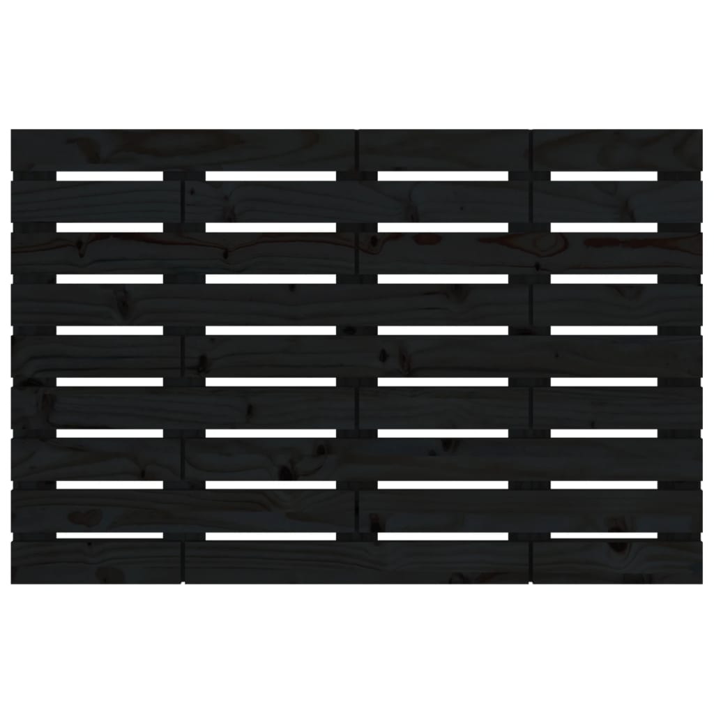 Solid Pine Wall Headboard - Black, 81x3x63 cm