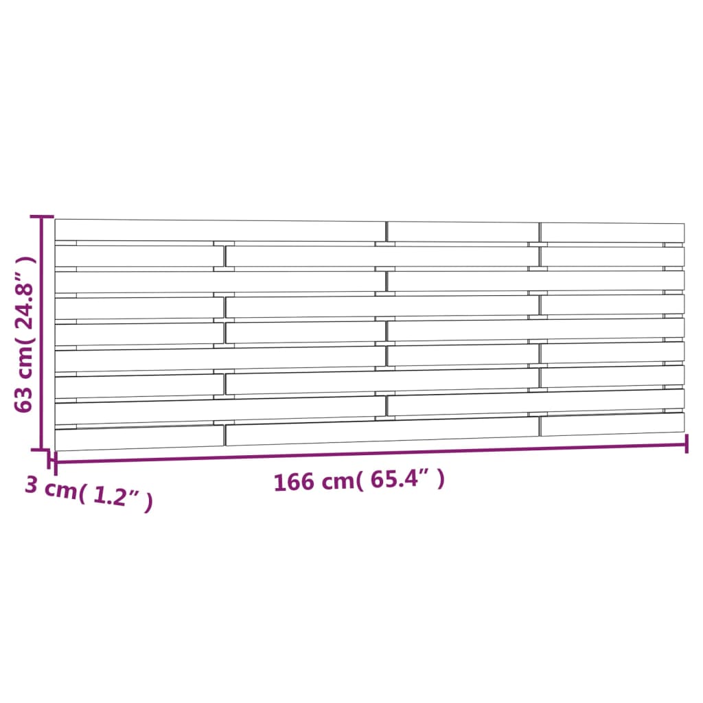 Solid Pine Wall Headboard, White, 166x3x63 cm