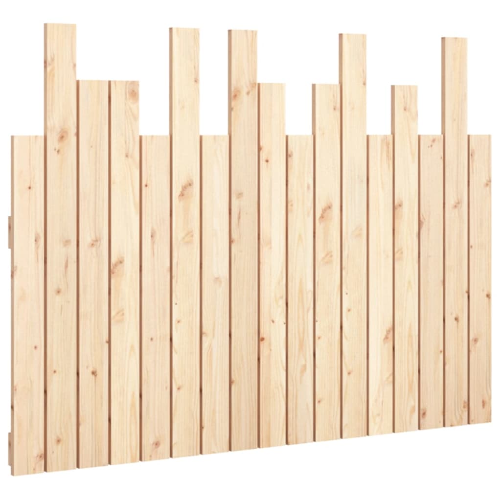 Solid Pine Wall Headboard 108x3x80 cm - Natural Wood Finish