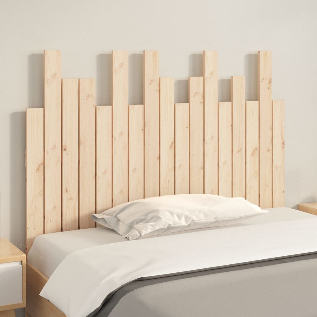 Solid Pine Wall Headboard 108x3x80 cm - Natural Wood Finish