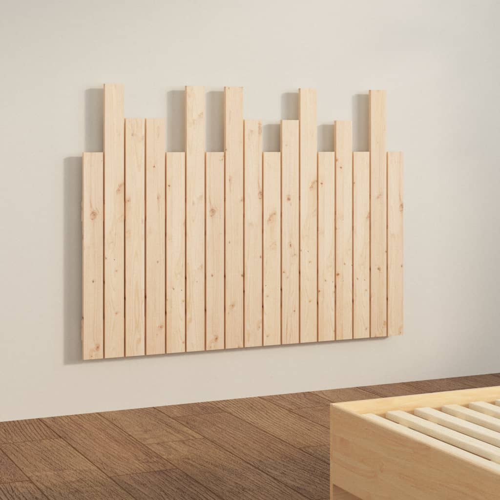 Solid Pine Wall Headboard 108x3x80 cm - Natural Wood Finish