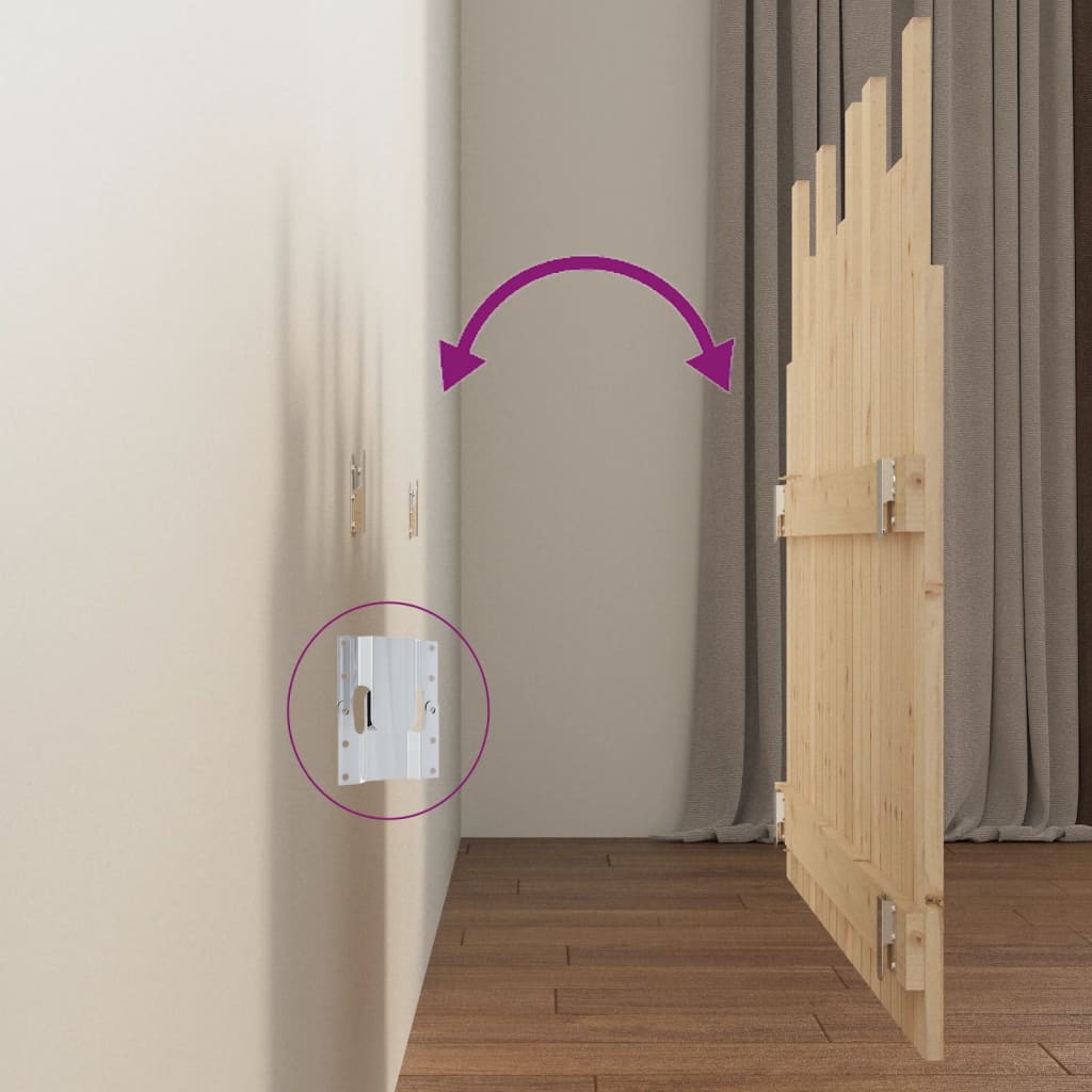 Solid Pine Wall Headboard 108x3x80 cm - Natural Wood Finish