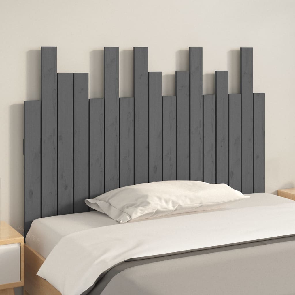 Solid Pine Wall Headboard - Grey, 108x3x80 cm