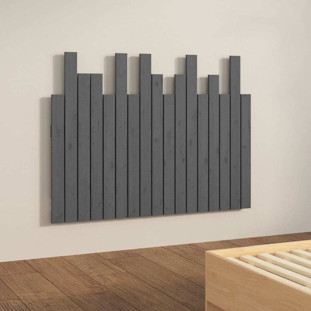 Solid Pine Wall Headboard - Grey, 108x3x80 cm