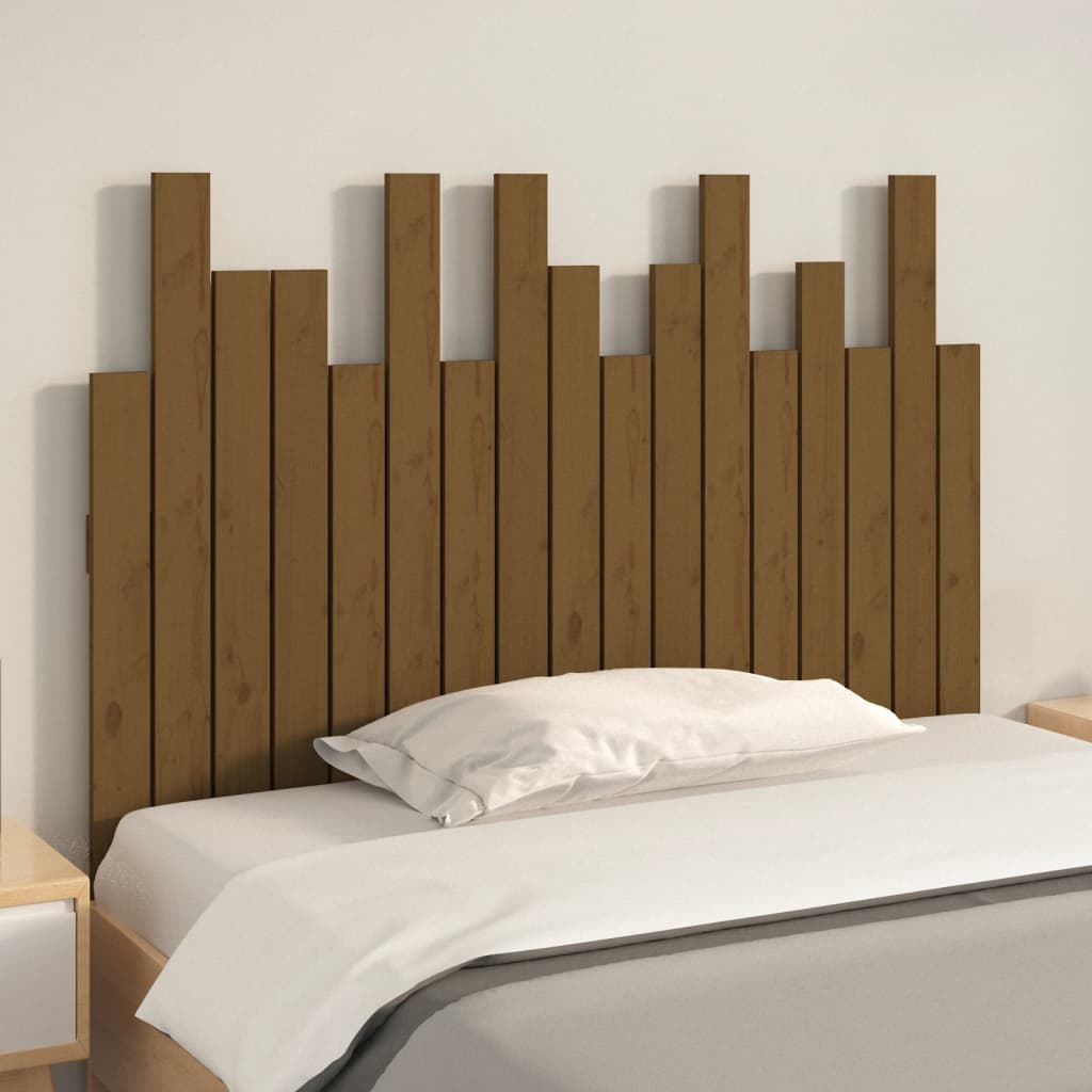 Solid Pine Wall Headboard - Honey Brown 108x3x80 cm