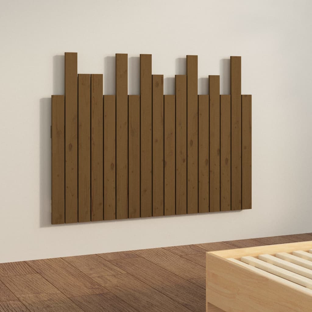 Solid Pine Wall Headboard - Honey Brown 108x3x80 cm
