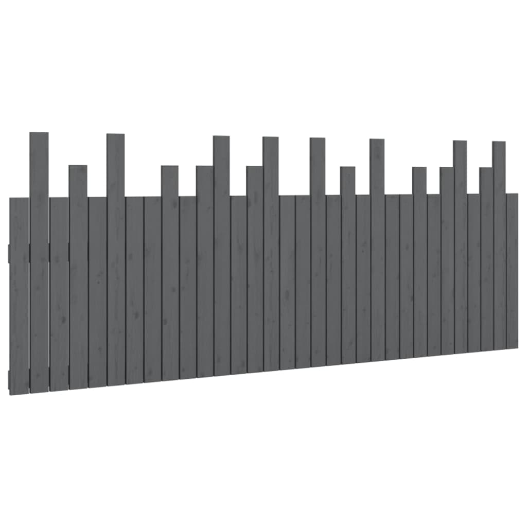 Solid Pine Grey Wall Headboard - 204x3x80 cm