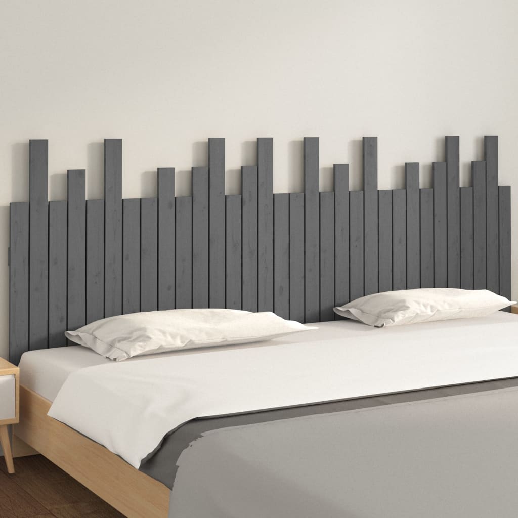 Solid Pine Grey Wall Headboard - 204x3x80 cm